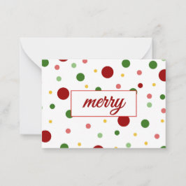 Polka Dot Merry Christmas Card ノートカード