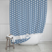 Polka Dot Monogram シャワーカーテン