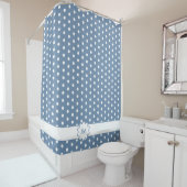Polka Dot Monogram シャワーカーテン (インサイチュ)