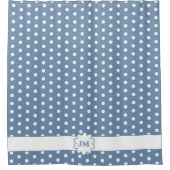 Polka Dot Monogram シャワーカーテン (正面)
