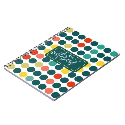 Polka dot My Notebook for daily writing  ノートブック (左側)