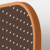 Polka Dot Pattern Brown White for Women Girls ピックルボールラケット (左詳細)