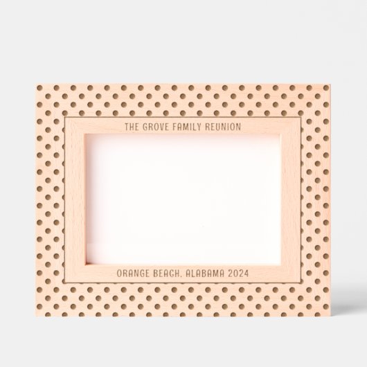 Polka Dot Pattern with Custom Text レーザー彫刻フレーム (正面)