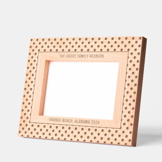 Polka Dot Pattern with Custom Text レーザー彫刻フレーム (左)