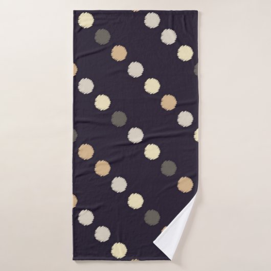 Polka dot seamless pattern. Scribble texture. Text バスタオル (バスタオル)