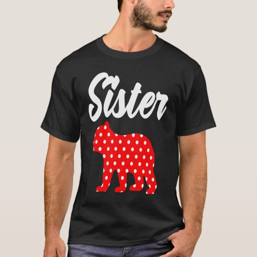 Polka Dot Sister Bear  Big Sister Matching Family  Tシャツ (正面)