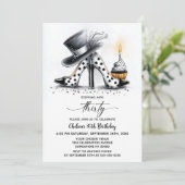 Polka Dot Stiletto Shoes 30th Birthday 招待状 (スタンド正面)