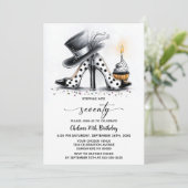 Polka Dot Stiletto Shoes 70th Birthday 招待状 (スタンド正面)