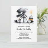 Polka Dot Stiletto Shoes Birthday Party 招待状 (スタンド正面)