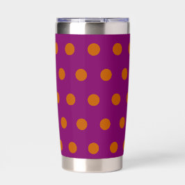 Polka Dot Thermal Tumbler (Deep Magenta & Orange) 保温保冷タンブラー