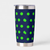 Polka Dot Thermal Tumbler (Navy Blue & Lime Green) 保温保冷タンブラー (右面)