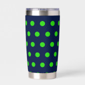 Polka Dot Thermal Tumbler (Navy Blue & Lime Green) 保温保冷タンブラー (背面)