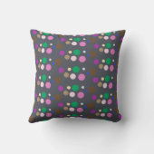 Polka Dot Throw Pillow with gray background クッション (裏面)