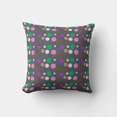 Polka Dot Throw Pillow with gray background クッション (正面)