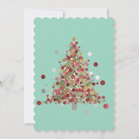 Polka Dot Tree Christmas Holiday Party 招待状 (裏面)