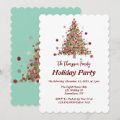 Polka Dot Tree Christmas Holiday Party 招待状 (正面/裏面)