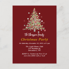 Polka Dot Tree Christmas Party ポストカード