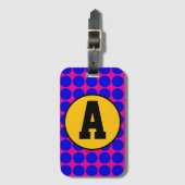 Polka Dots blue ラゲッジタグ (正面縦)