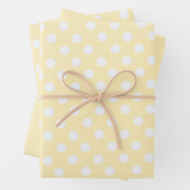 polka dots in butter  yellow ラッピングペーパーシート