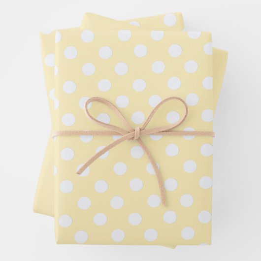 polka dots in butter  yellow ラッピングペーパーシート (インサイチュ)