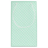 polka dots in pastel mint green スモールペーパーバッグ (裏面)