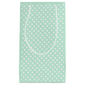 polka dots in pastel mint green スモールペーパーバッグ (正面)