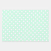 polka dots in pastel mint green ラッピングペーパーシート (正面)
