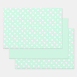 polka dots in pastel mint green ラッピングペーパーシート