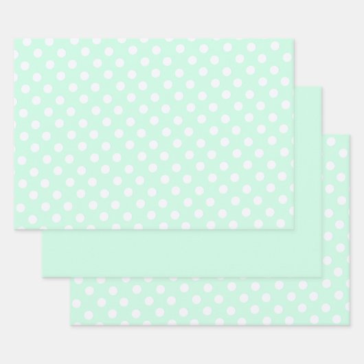 polka dots in pastel mint green ラッピングペーパーシート (セット)