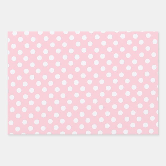 polka dots in pastel pink  ラッピングペーパーシート (正面)