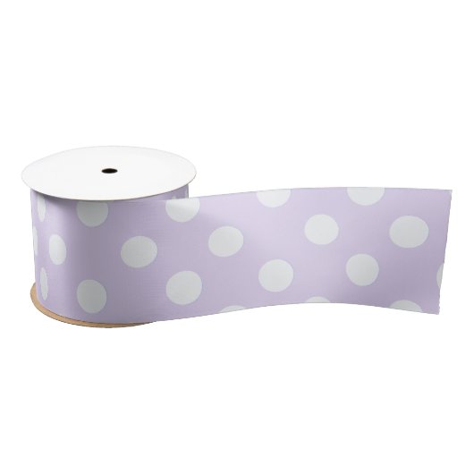 polka dots in  soft lavender サテンリボン (リール)