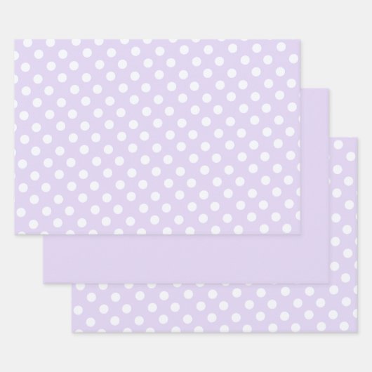 polka dots in  soft lavender ラッピングペーパーシート (セット)
