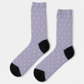 Polka Dots Lavender Cream Polka Pattern ソックス (左)