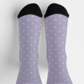 Polka Dots Lavender Cream Polka Pattern ソックス (上部)