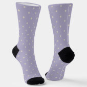 Polka Dots Lavender Cream Polka Pattern ソックス (傾斜あり)