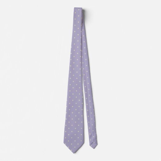 Polka Dots Lavender Cream Polka Pattern ネクタイ (正面)