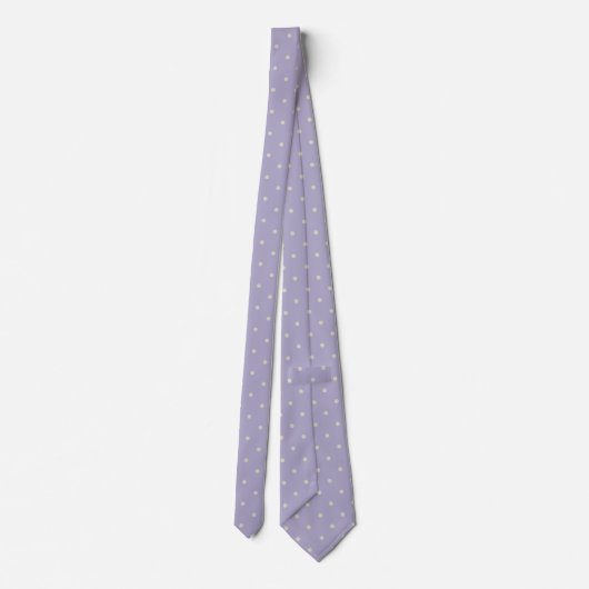 Polka Dots Lavender Cream Polka Pattern ネクタイ (裏面)