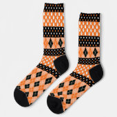 Polka Dots, Little Ghosts and Orange Argyle ソックス (左)