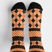 Polka Dots, Little Ghosts and Orange Argyle ソックス (上部)