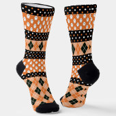 Polka Dots, Little Ghosts and Orange Argyle ソックス