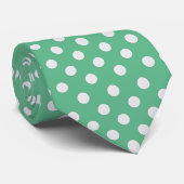 Polka dots mint green ネクタイ (ロール)