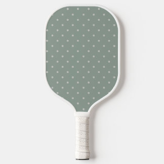 Polka Dots Mint Green and Soft Gray Polka Pattern ピックルボールラケット