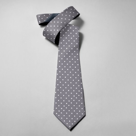 Polka Dots On Gray Background Groomsmen ネクタイ