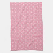 Polka Dots on Pink Pattern キッチンタオル (縦)
