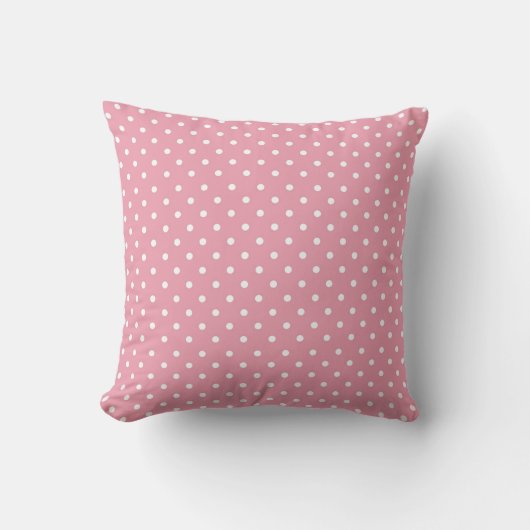 Polka Dots on Pink Pattern クッション (正面)