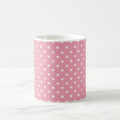 Polka Dots on Pink Pattern コーヒーマグカップ (中央)