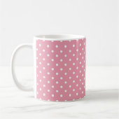 Polka Dots on Pink Pattern コーヒーマグカップ (左)