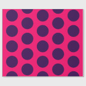 Polka Dots purple hot pink birthday ラッピングペーパー (フラット)