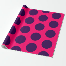 Polka Dots purple hot pink birthday ラッピングペーパー