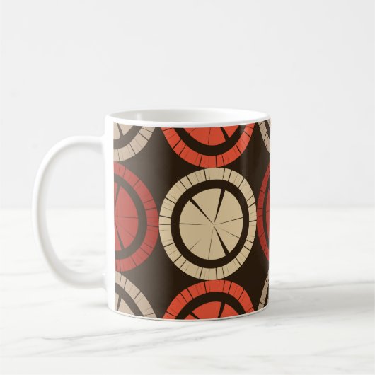 Polka dots seamless pattern. Mosaic of ethnic figu コーヒーマグカップ (左)